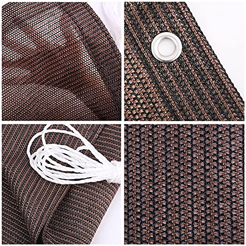 ALBN Balcony Privacy Screen Outdoor Windshield Anti-UV 90% Blockage with Eyelets and Rope for Balcony Fence Pergola (Color : Brown, Size : 90x250cm)