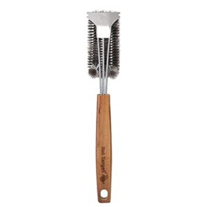 HOT Target 18" Super Sturdy Grill Brush and Scraper with Safe Extended Acacia Wooden Handle and Stainless-Steel Bristles No Scratch Cleaning for Any Grill: Char Broil & Ceramic