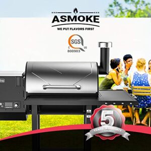 ASMOKE Pellet Grill, 700 sq in Wood Pellet Smoker Grill Combo for Outdoor Cooking, 8 in 1 portable Outdoor Grills & Smokers with Auto Temperature Control, Include 3 BBQ Grill Accessories