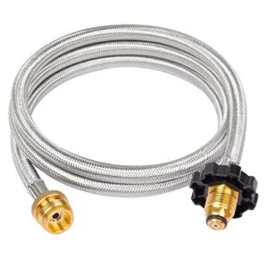 gaspro 5ft propane hose adapter 1lb to 20lb, compatible with coleman camping stove, mr. heater buddy heater, blackstone griddle, and more, connects to 5-100lb tank