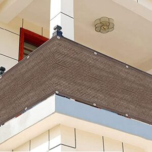 ALBN Balcony Privacy Screen Outdoor Windshield Anti-UV 90% Blockage with Eyelets and Rope for Balcony Fence Pergola (Color : Brown, Size : 100x200cm)