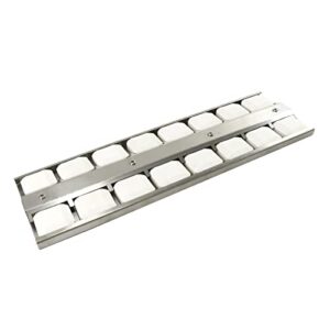 Plowo Grill Briquette Tray & Ceramic Briquettes Set for Viking Gas Grill Models, Stainless Steel Heat Plate, 18" x 5 1/2", Replaces Parts 032370-000