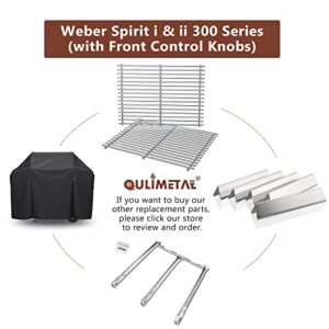 QuliMetal 7639 Cooking Grates and and 69787 Grill Burner for Weber Spirit I and II 300 Series Grills with Front Controls