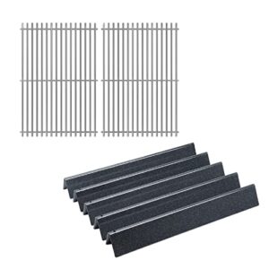 qulimetal 7636 15.3“ flavorizer bars and 7639 cooking grates for weber spirit i and ii 300 series grills with front controls