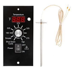 grisun replacement for traeger digital controller kit, for traeger pellet wood pellet grills, replacement parts replace for bac236, with 7″ rtd temperature sensor