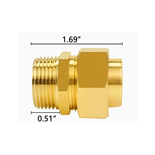 TWJH 2 Pack Grill Propane Conversion Connector 3/4'' CSST Male NPT Gas Line Fitting Kit Brass Natural Gas Quick Connect Adapter