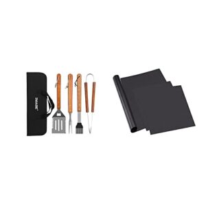 image wooded bbq accessories and bbq grill mat set of 3