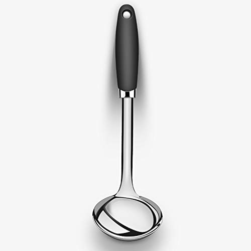 Brushed Stainless Steel Non-Slip Ergonomic Handle Ladle