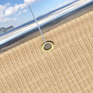 ALBN Balcony Screen Privacy Protection Outdoor Shading Net Windshield UV Protection HDPE Tear Resistant with Rope & Cable Ties, Height 1.1m/1.4m (Color : Beige, Size : 110x200cm)