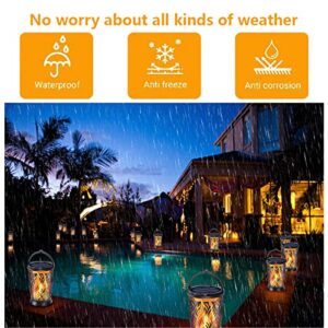 YoungPower Outdoor Solar Lanterns Dancing Flame Outdoor Hanging Lanterns Outdoor Decorative Lighting Heavy Duty Solar Powered Waterproof Umbrella Lights for Garden Patio Pathway Deck Yard, 1 Pack