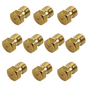 xastro brass jet nozzles for propane lpg gas pipe water heater diy burner grill propane gas orifice conversion kit m6 x 0.75mm/0.5mm (10pcs)