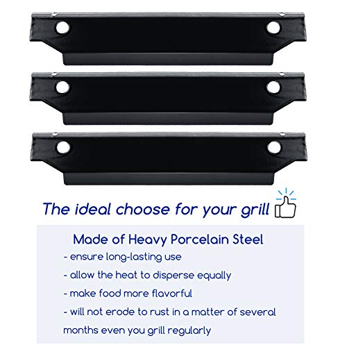 Utheer Grill Heat Plates Replacement Parts for Dyna-Glo DGC310CNP, DGC310CNP-D, DGB300CNP 3-Burner Propane Gas Grill, Porcelain Steel Heat Shield Tent Flavor Bars Flame Tamer Parts, 3 Pack
