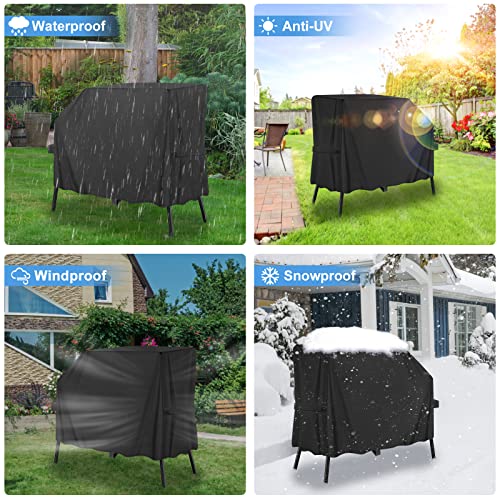 Griddle Cover 600D Heavy Duty for Blackstone 22 inch 17 inch Griddle with Hood and Stand, BBQ Gas Grill Cover Waterproof Windproof Weather Resistant for Outdoor, BBQ , Grilling, Camping