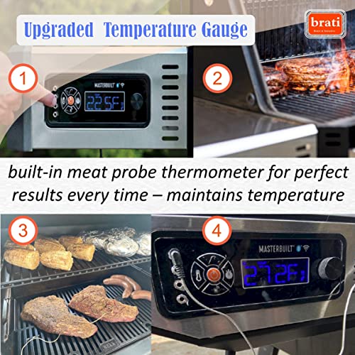 4-Pack Replacement 9004190170 for Masterbuilt Gravity Series Meat Temp Probe with Clips,fit Masterbuilt 560/800/1050 XL Digital Charcoal Grill+Smoker Accessories