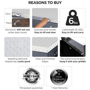 Griddle Cover 36" and 28" Works for Blackstone Griddle Cover 36 &28 inch Waterproof Diamond Plated Lightweight Aluminum Hard Top Lid with Stainless Steel Handle for Outdoor BBQ Hood Grill Accessories