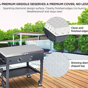 Griddle Cover 36" and 28" Works for Blackstone Griddle Cover 36 &28 inch Waterproof Diamond Plated Lightweight Aluminum Hard Top Lid with Stainless Steel Handle for Outdoor BBQ Hood Grill Accessories