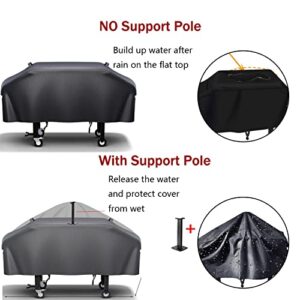 Hisencn 36 inch Griddle Cover for 36" Blackstone Griddle Cooking Station and Most 4 Burner Flat Top Grill Griddle, 600D Heavy Duty Waterproof Canvas Gas Grill BBQ Cover with Support Pole