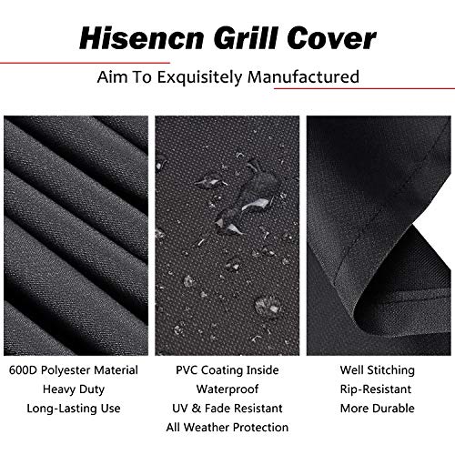 Hisencn 36 inch Griddle Cover for 36" Blackstone Griddle Cooking Station and Most 4 Burner Flat Top Grill Griddle, 600D Heavy Duty Waterproof Canvas Gas Grill BBQ Cover with Support Pole