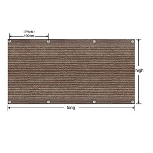 ALBN Balcony Privacy Screen Outdoor Windshield Anti-UV 90% Blockage with Eyelets and Rope for Balcony Fence Pergola (Color : Brown, Size : 80x600cm)