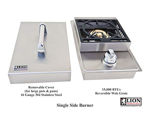 Lion Premium Grills L5631 Natural Gas Single Side Burner, 20-1/2 by 12-1/2-Inch