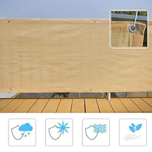 WUZMING Garden Balcony Screen Privacy Protection Windshield UV Protection Fence Yard Wall Privacy Protection Shade Net Including Rope and Tie (Color : Beige, Size : 70x700cm)