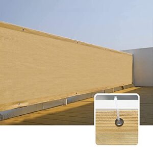 WUZMING Garden Balcony Screen Privacy Protection Windshield UV Protection Fence Yard Wall Privacy Protection Shade Net Including Rope and Tie (Color : Beige, Size : 70x700cm)