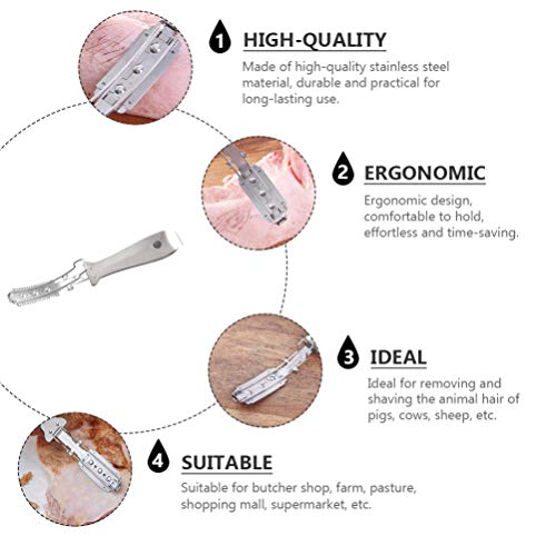 DOITOOL Pig Hair Scraper Kitchen Meat Pork Hair Blade Remover Food Processing Hair Shaver Gadget for Home Kitchen (Without Blade)