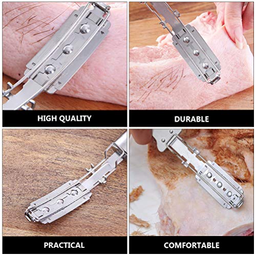 DOITOOL Pig Hair Scraper Kitchen Meat Pork Hair Blade Remover Food Processing Hair Shaver Gadget for Home Kitchen (Without Blade)