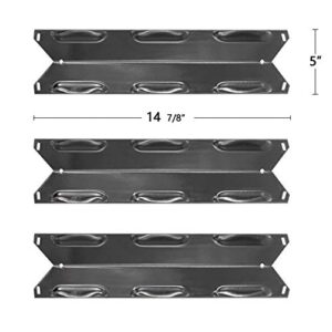 Hongso 14 7/8 Inch Porcelain Steel Gas Grill Heat Shield, Heat Tent, Burner Cover Replacement for Kenmore 146.23678310 146.23679310 640-05057371-6 640-05057373-6, 3-Pack (PPF231)