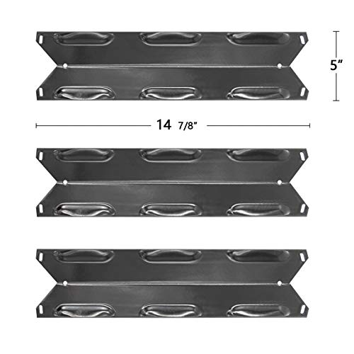 Hongso 14 7/8 Inch Porcelain Steel Gas Grill Heat Shield, Heat Tent, Burner Cover Replacement for Kenmore 146.23678310 146.23679310 640-05057371-6 640-05057373-6, 3-Pack (PPF231)