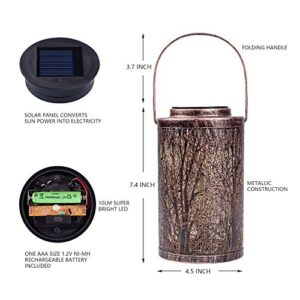 Hanging Solar Lights Outdoor - Solar Lanterns Garden Solar Patio Table Lamps Decorative SUNWIND 2 Pack for Garden, Backyard, Tree, Porch, Wall, Fence