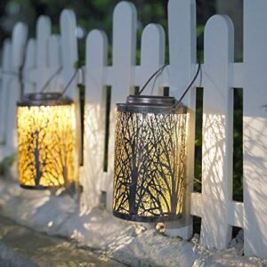 Hanging Solar Lights Outdoor - Solar Lanterns Garden Solar Patio Table Lamps Decorative SUNWIND 2 Pack for Garden, Backyard, Tree, Porch, Wall, Fence