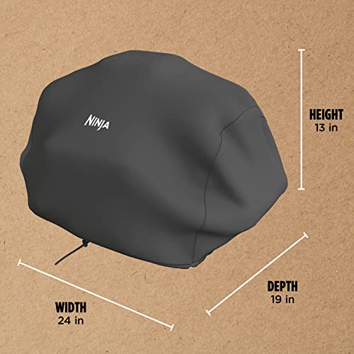 Ninja XSKCOVER Premium Outdoor Cover, Compatible Woodfire Grills (OG700 Series), Water-Resistant, Anti-Fade Fabric, Lightweight, Black, 19'' x 24'' x 13'