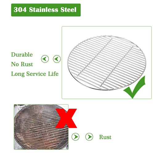 OLIGAI Cooking Grill Grates for Medium Big Green Egg,Stainless Steel Round Wire Grill Grate,Cooking Grate Replacement for Most Barbecue Ceramic Grill and Smoker 15.5“ for M BGE