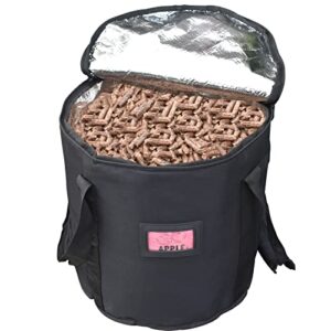 20lbs fuel pellet storage bag - wood pellet container - smoker pellet dispenser - wood pellet storage bucket - anti-shock foam layer reduces wood pellets/charcoal chipping