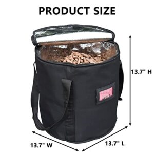 20LBs Fuel Pellet Storage Bag - Wood Pellet Container - Smoker Pellet Dispenser - Wood Pellet Storage Bucket - Anti-Shock Foam Layer Reduces Wood Pellets/Charcoal Chipping