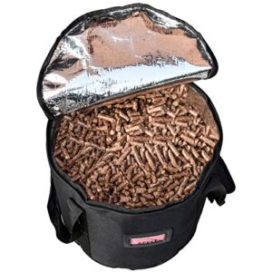 20LBs Fuel Pellet Storage Bag - Wood Pellet Container - Smoker Pellet Dispenser - Wood Pellet Storage Bucket - Anti-Shock Foam Layer Reduces Wood Pellets/Charcoal Chipping