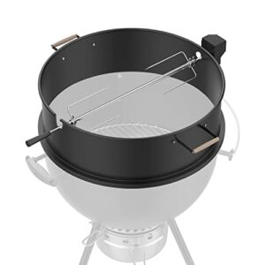ls'babq 22.5 inch charcoal kettle rotisserie kit for weber 22 inch and 22.5 inch kettle grill, and other similar size grills,heavy duty grill rotisserie kit for cooking