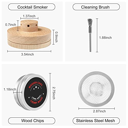 Cocktail Smoker Kit, Bourbon Smoker kit Drink Smoker with 4 Flavor Wood Chips, Old Fashioned Smoker kit,Whiskey Smoker kit as a Gift for Your Loved