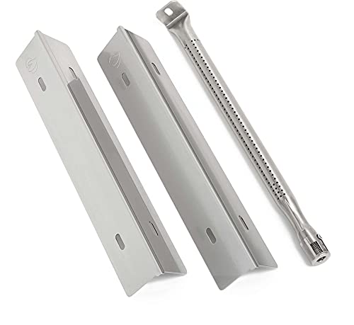 Napoleon 1 Burner and 2 Sear Plates Stainless Steel Replacement Part Set for the Rogue Series Prestige 500 Propane Grills, Silver