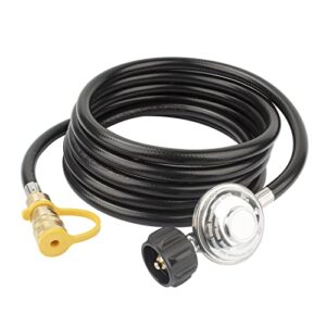 f271803 12ft propane heater adapter hose with regulator,for mr. heater big buddy indoor outdoor heater,3/8 inch female quick connect x qcc1 propane tank connection