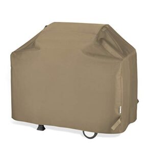 unicook grill cover 55 inch, heavy duty waterproof bbq cover with sealed seam, rip and fade resistant bbq grill cover, compatible with weber charbroil grills, 55" w x 23" d x 42" h, neutral taupe