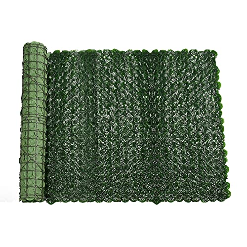 DETTELIN Artificial Ivy Privacy Fence Screen, 20x118in Thick Artificial Hedges Fence and Faux Ivy Vine Leaf Decoration for Outdoor Garden Decor