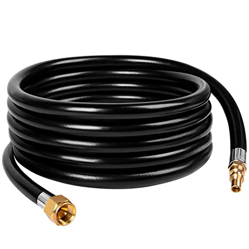 SHINESTAR 12FT RV Propane Quick Connect Hose, Comes with a 1/4” RV Propane Quick Connect Y Splitter for RV, Trailer, Camper and More