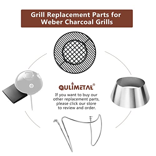 QuliMetal Grill Lid Holders for All Weber 18.5 Inches and 22.5 Inches Charcoal Kettle Grills, Slide a Side Lid Prop, 22 inch Grill Accessories