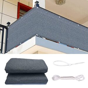 albn balcony privacy protective screens outdoor uv-proof weather-resistant fence windscreen, for yard wall, backyard, patio, with cable ties (color : dark gray, size : 0.75x4m)