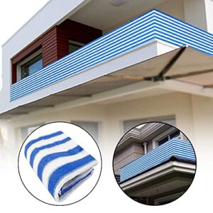 ALBN-Shading net Stripe Anti-UV Balcony Shadow Metal Hole Foldable Polyester, 14 Sizes (Color : Blue White, Size : 0.9x4m)