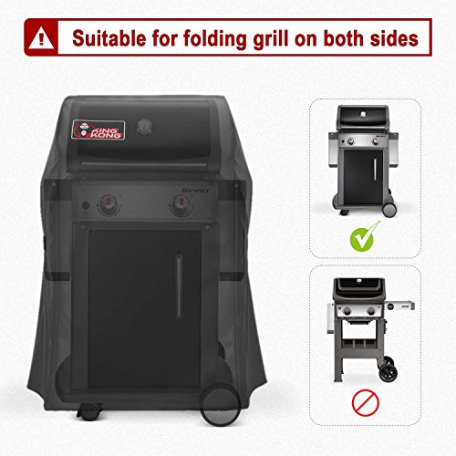 Kingkong 7105 Premium Cover for Weber 210 Series Gas Grills with Both Collapsed (Not Fit for Spirit II E-210), Black