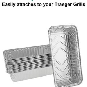 EasiBBQ Aluminum BBQ Foil Grill Drip Pans, BAC404 Grease PAN Liner for Traeger Timberline Pellet Grills, 15 Pack