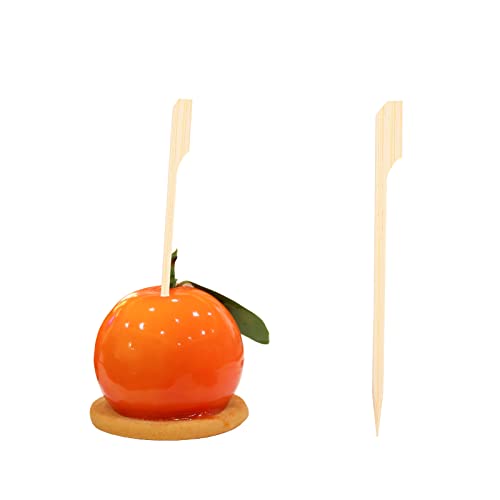 100PCS 4.7inch Bamboo wood wooden Paddle Picks Skewers for Appetizers,toothpicks for kitchen, Fruit Kabobs,Sandwich,Barbeque Snacks,Veggies and Mozzarella cheese balls